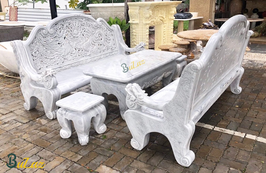 Bộ bàn ghế đá sang trọng bằng đá tự nhiên