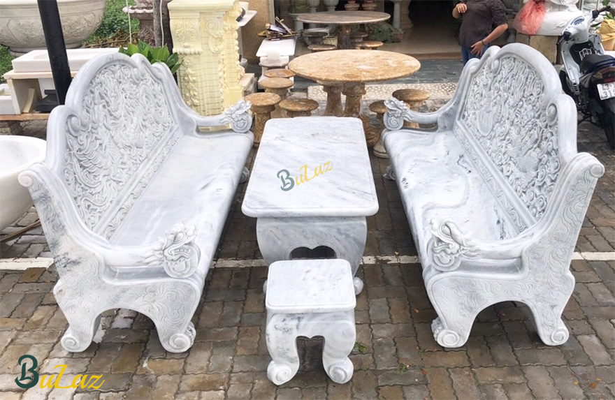 Bộ bàn ghế đá sang trọng bằng đá tự nhiên