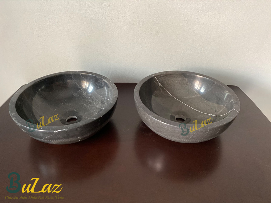 Lavabo đá cẩm thạch đen tuyền