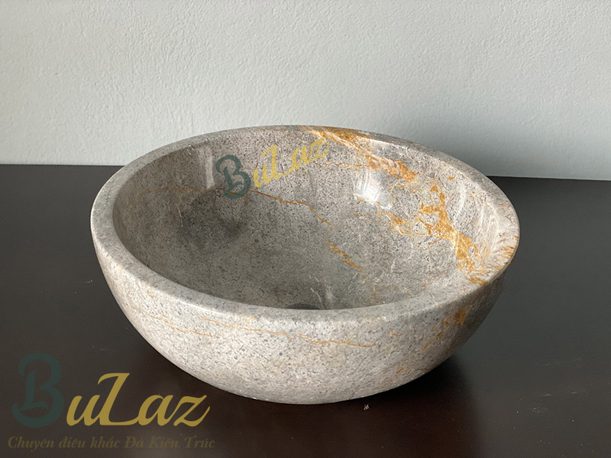 Lavabo đá tự nhiên (vàng dây màu xám)