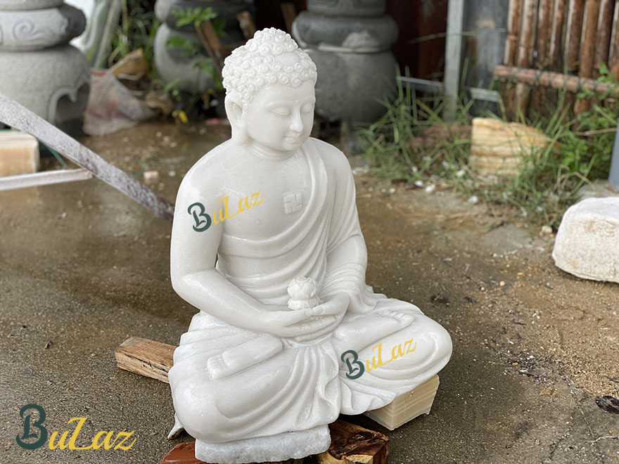 Tượng Phật A Di Đà bằng đá Cẩm thạch trắng