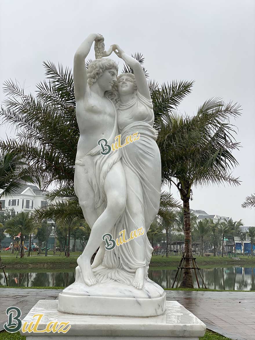 Tượng nghệ thuật cổ điển Phương Tây bằng đá Cẩm thạch trắng trong xanh