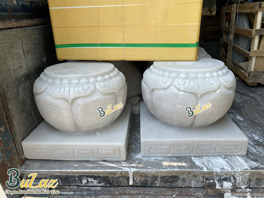 đá kê chân cột bằng đá trắng