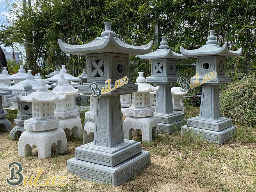 Đèn Đá Sân Vườn chân trụ vuông